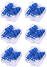 Swimming Earplugs, 6 Pair - Comfortable, Waterproof, Reusable Silicone Ear Plugs