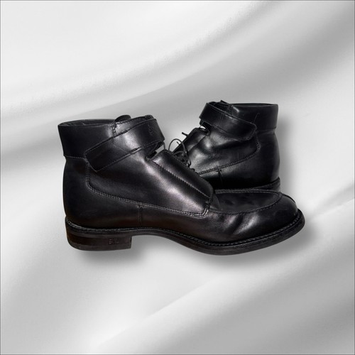 Botines Prada con correa con cordones para hombre, 9,5 Reino Unido, 10,5 EE. UU., negros, Italia, #1647 - Imagen 9 de 20