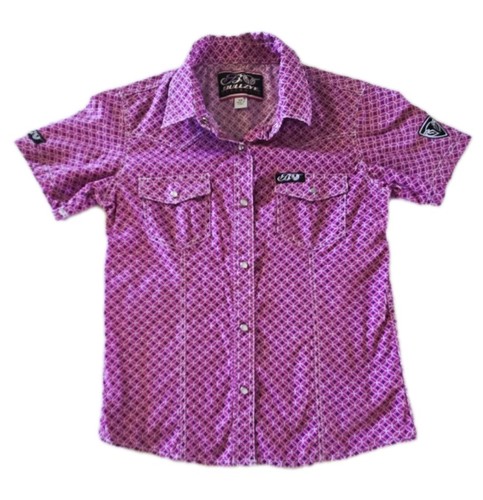 Bullzye Western Rodeo Short Sleeve Shirt Girls Size 12 - Picture 2 of 6