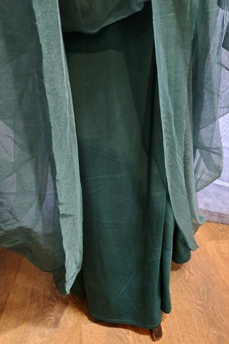 Maya deluxe, emerald green stripe embellished maxi dress with sash belt, size 18 - Picture 8 of 12