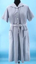 Vtg Womens 40s 50s Gingham Lady Hercules Dress L/XL 1940s 1950s Sanforized Sears