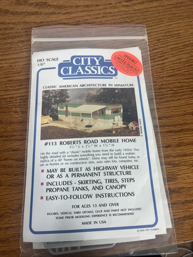 City Classics HO Bausatz 113: Roberts Road Mobilheim