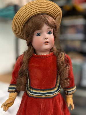 Antique Kestner 171 Bisque Head Doll Stamped Composition Body Antique Clothing