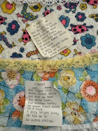 Vintage 70s Homemade Dish Towels - Set Of Five - Funky Groovy - Bild 4 von 9