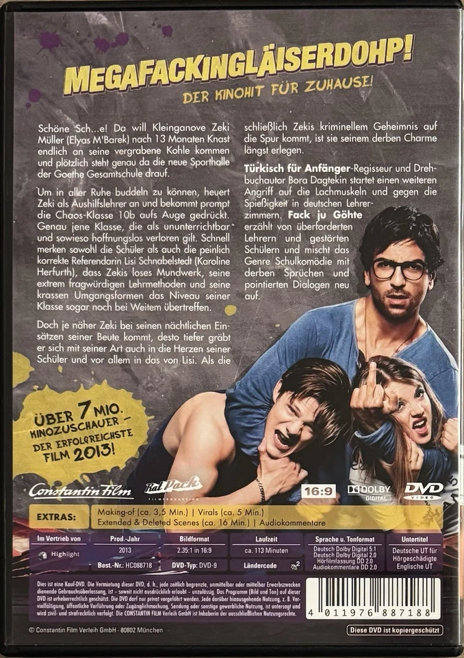 Fack ju Göhte von Bora Dagtekin - DVD Film Komödie Drama - Zustand Gut - Bild 3 von 3