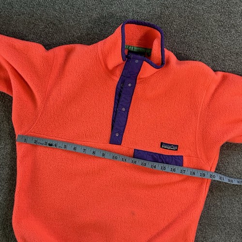 Camisa Patagonia Hombres Pequeña Micro Synchilla 1/4 Cremallera Rosa Neón De Colección Hecha en Estados Unidos Chaqueta - Imagen 5 de 15
