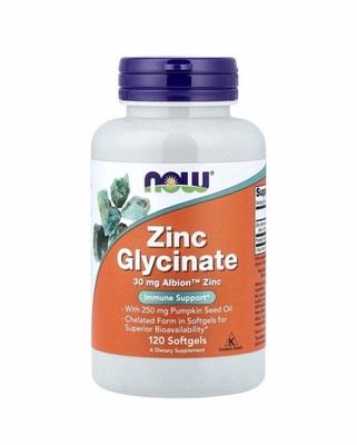 Now Foods Zinc Glycinate 120 Softgels GMP Quality Assured