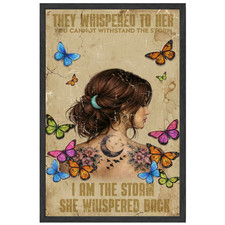 I am the Storm Motivational Quote Poster 11x17 Butterfly Inspirational Wall Art