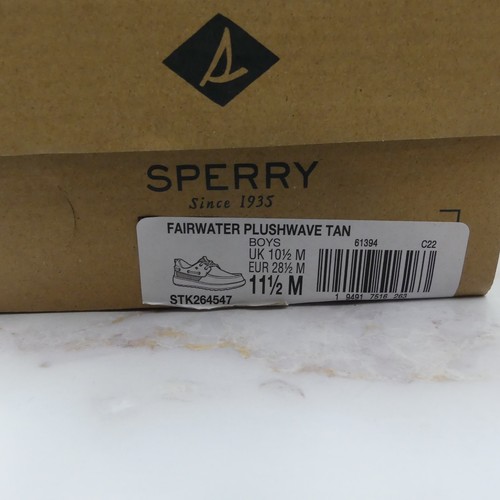 Sperry Shoes Boys 11.5 M Tan Boat Fairwater Plushwave Tie Laces Casual STK264547 - Picture 19 of 20