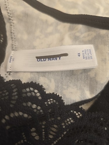 Old Navy Tanga Höschen Größe 4XL schwarz-weiß Blumen Spitze entlang der Taille - Bild 3 von 5