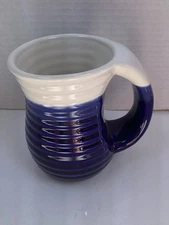 Cozy Mug Heavy Ceramic Cup Raised Rib Design Multicolor Glazes 5” X 5” NEW