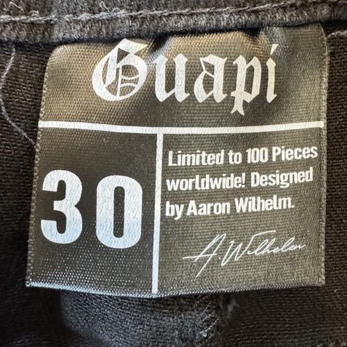 Guapi Stacked Distressed Fransen Skinny Denim Jeans Schwarz Herren 30X45 Grunge Punk - Bild 10 von 16