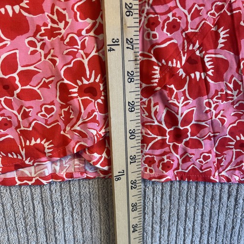 J. Crew Rock Damen M Blumen Midi Wickel Cottagecore Rosa & Rot Gummibund - Bild 4 von 9
