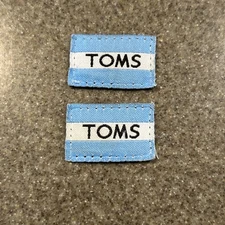 Unique Lot 2 Toms Shoe Brand Embroidered Sew On Patch Logo 3/4” X 1 1/4” Blue