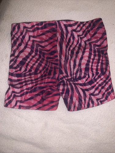 Little girls Pink and purple zebra striped Danskin Now Shorts size 4/5 - Picture 3 of 3