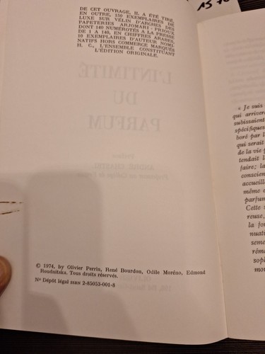 LIntimité du parfum von Odile Moréno René Bourdon Edmond Roudnitska Signiert - Picture 7 of 7