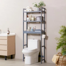 Over the Toilet Storage 3-Tier Bathroom Shelf Rack Space Saver Organizer Bamboo