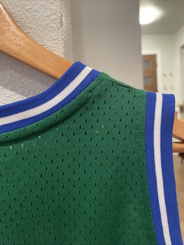 Reebok Dallas Mavericks Michael Finley Jersey Men Medium Sewn Green HWC Nowitzki - Picture 7 of 7
