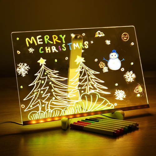 Led Note Board with Colors, Light up Acrylic Message Board, Glowing Acrylic Dry - Picture 3 of 12