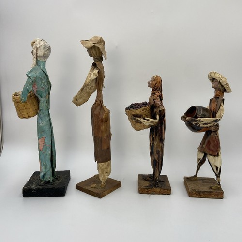 Menge 4 Vintage Pappmaché Volkskunst Figuren Statuen Mexikanisch & Europäisch - Bild 7 von 15