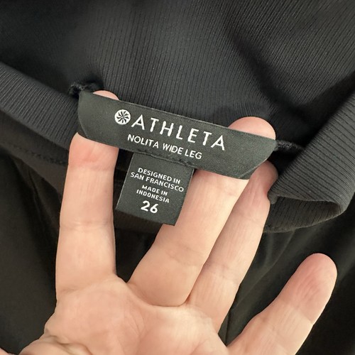 ATHLETA NOLITA Pantalones Pierna Ancha Ligeros Informales Bolsillos Esmoquin Rayas Negro 26 - Imagen 11 de 13