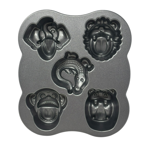 NORDIC WARE Hungry Animals Cake Muffin 3D Pan 4 Cups Jungle Zoo Party - Picture 4 of 5