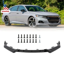 FOR 2021-2022 HONDA ACCORD V STYLE 3PCS GLOSS BLACK FRONT BUMPER LIP SPLITTER