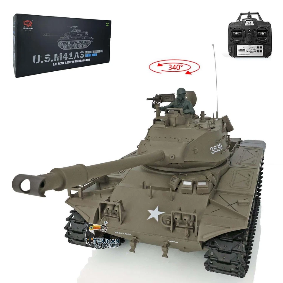 US Stock 2.4Ghz Henglong 1/16 7.0 Walker Bulldog RTR RC Tank Infrared BB Pellets - Image 2 of 4