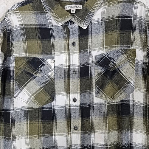 Frye & Co. Flanellhemd Herren XXL grün kariert Taschen Western Outdoor robust - Bild 2 von 8
