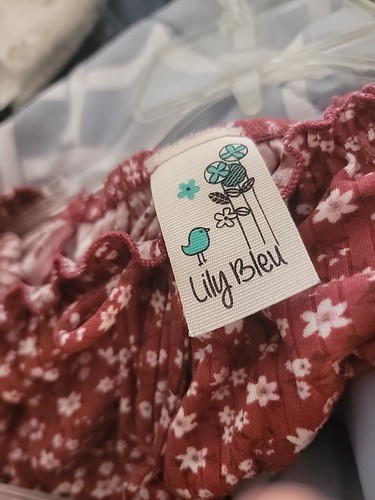 Lily Bleu Girls Two Piece Skirt Outfit Size 10 Rust With Daisies - Picture 5 of 6