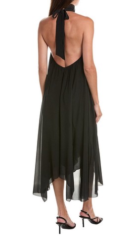 Allsaints Alaya Dress Midi Silk Size 16 Uk Black Chiffon All Saint BNWT RRP £399 - Picture 2 of 17