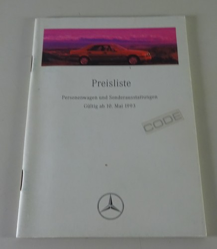 Preisliste Mercedes Benz W124 / W202 / W140 / R129 gültig ab 10/05/1993