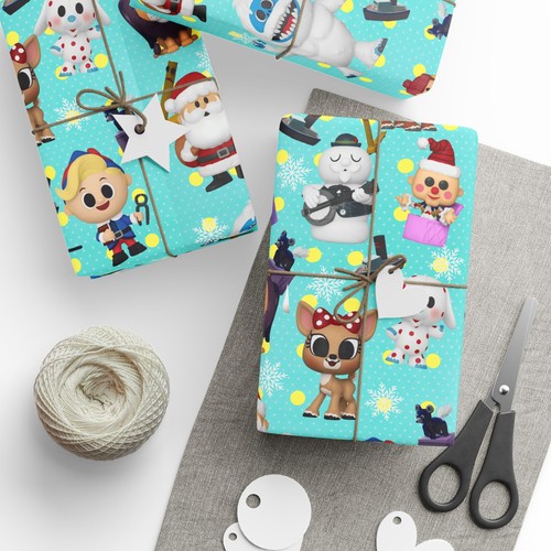 Papel de envolver de Navidad Rudolph The Island of Misfit Toys, envoltura de regalo nostálgica - Imagen 10 de 37