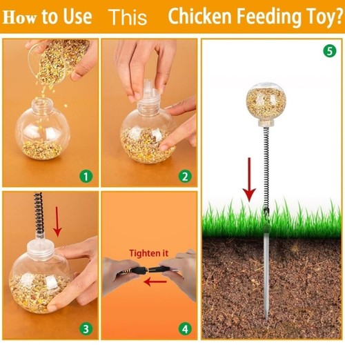 Chicken Feeding Activity Toy with 3 Hole Dispenser Design Enrichment Toy - Bild 4 von 8