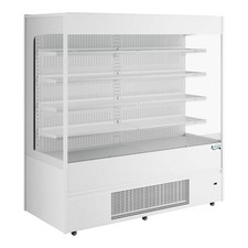 70 7/8" White Extra Deep Vertical Open Air Merchandiser with LED Lighting - 220V