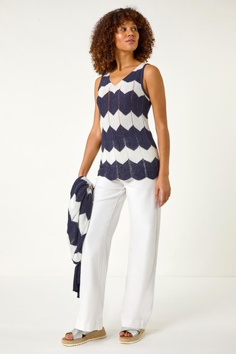 Chevron Stripe Knit Top for Women UK - Ladies Roman - Picture 8 of 26