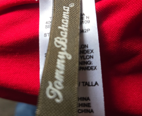 Tommy Bahama roter bauchabnehmender plissierter Neckholder 1-teiliger Badeanzug Damengröße 6 NEU - Bild 3 von 9