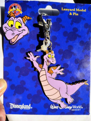 Disney Figment Lanyard Medal & Pin Set Disneyland Walt Disney World Parks 2020 - Picture 2 of 4