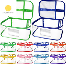 8 Pcs Clear Toy Storage Bag with Name Tag, Waterproof Travel PVC Toy Organizer C