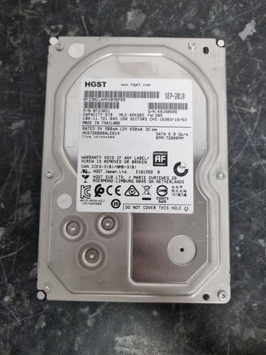 HGST 6TB SATA III Drive 3.5" HDD HUS726060ALE614 2018 7.2K 128MB 6 GB/s