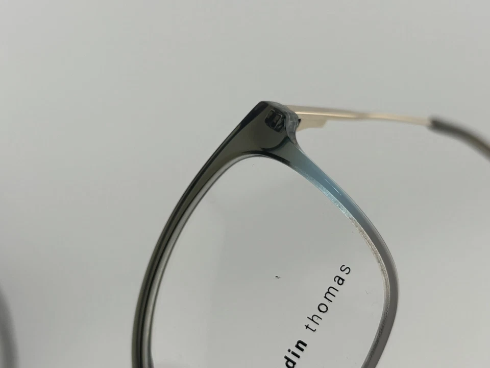 ADIN THOMAS - AT-484 C2 52-16-140 Gold Green Blue Acetate Glasses Frames Foto 3 de 4