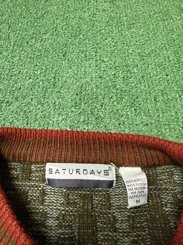 Maglione maglia pullover sabato vintage anni 90 uomo taglia media Fair Isles grunge - Foto 7 di 11