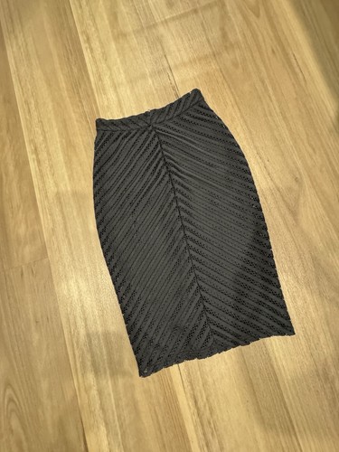 ALLY Black pencil skirt with a touch of glamour #glamourpencilskirt Size 6: - Picture 4 of 9