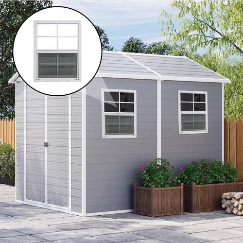 2" x 8" Shed Windows with Tempered Glass and Fiberglass Screen, 2 Pack Small ... - Picture 7 of 8