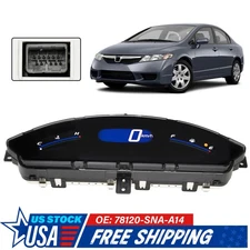Speedometer Upper Dash Display Gauge Instrument Cluster For 2006-11 Honda Civic