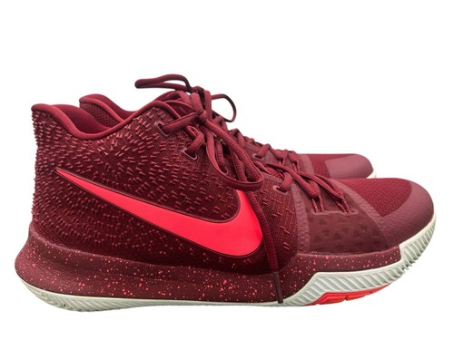 Nike Shoes Mens 12 Kyrie 3 Hot Punch Basketball Sneakers Burgundy Mid 852395-681 - Picture 3 of 9
