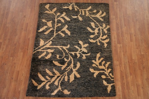 Contemporary Abstract Handmade Area Rug 5x6 Nature Print Modern Carpet - Picture 3 of 18