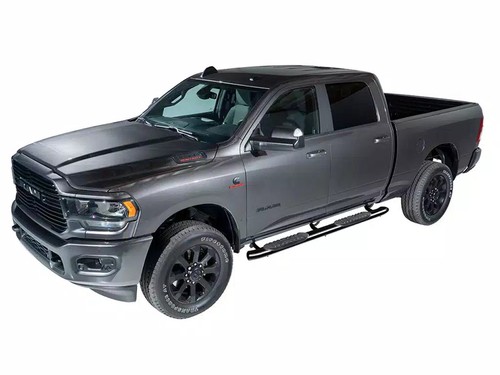 Ionic 5" Curved Black Nerf Bars Fit 2019 Crew Cab New Body Chevy 1500 - Picture 9 of 15