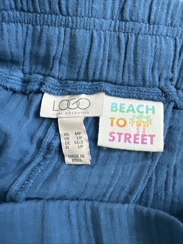 Pantalones pequeños para mujer LOGO by Lori Goldstein PM azul playa a calle - Imagen 5 de 7