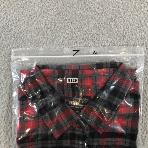 Pendleton Shirt Womens Medium Red Black Plaid Flannel 100% Cotton Button Down - Picture 17 of 17